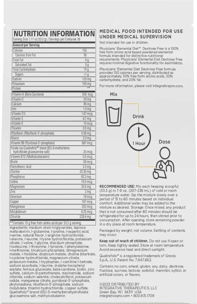 Physicians' Elemental Diet™ Dextrose Free
